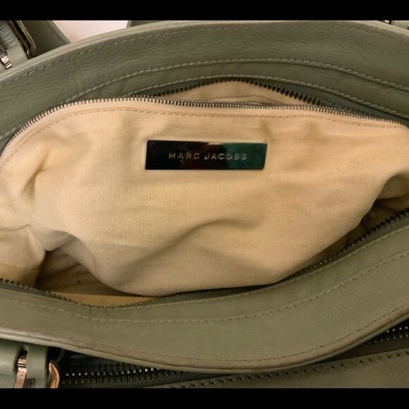 Marc Jacobs handbag Leather Green double handles front pockets - Picture 14 of 16